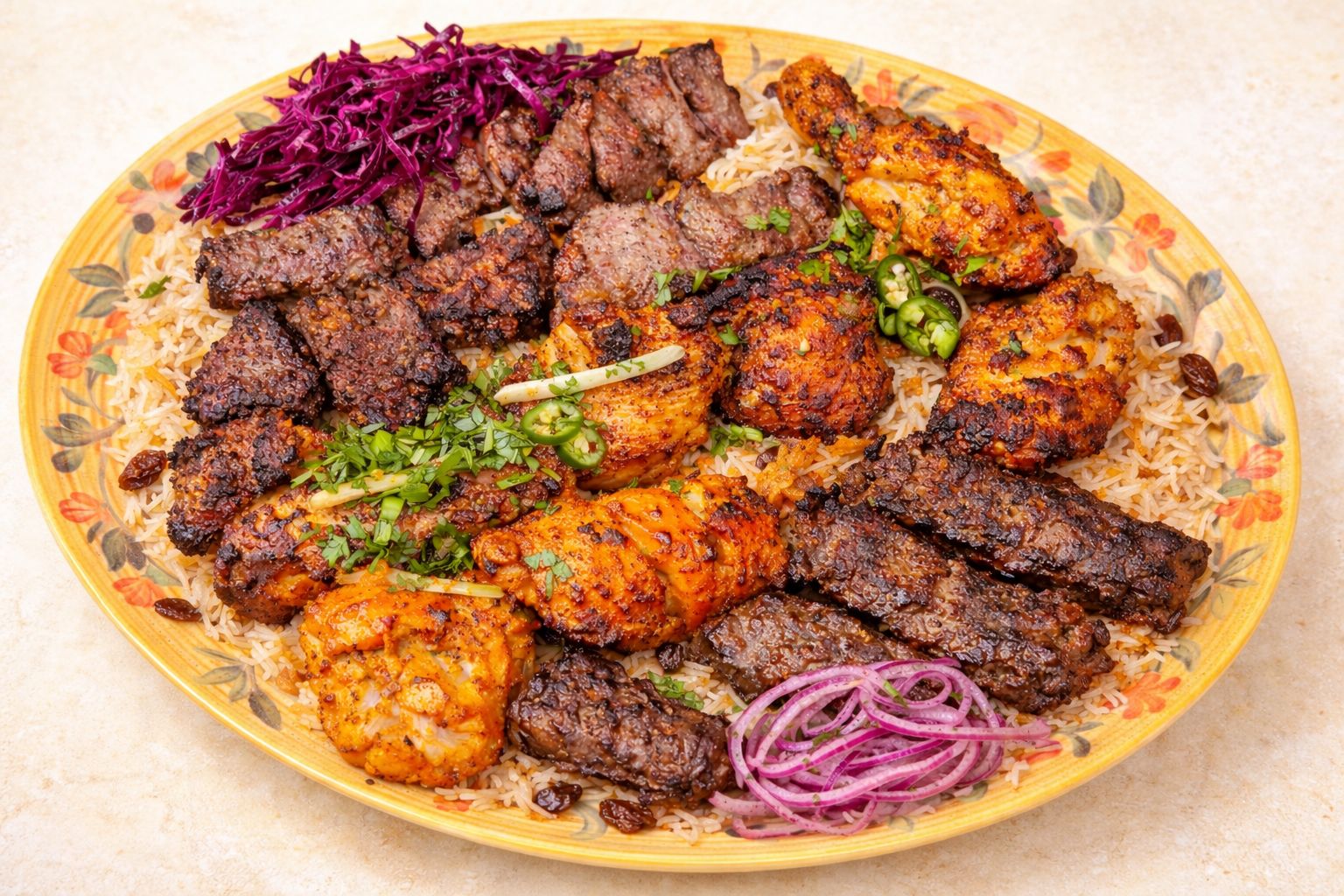 ZiZa Kabob combo platters with multiple kabobs