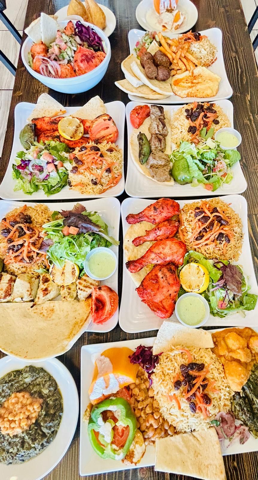 ZiZa Kabob combo platters with multiple kabobs